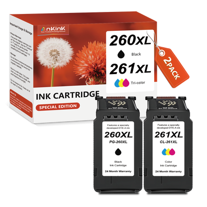 ANKINK Compatible Canon 260XL 261XL Black Color Combo Pack Ink Cartridges 2 PACK