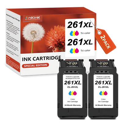 ANKINK Compatible Canon 261XL Color Ink Cartridges 2 PACK