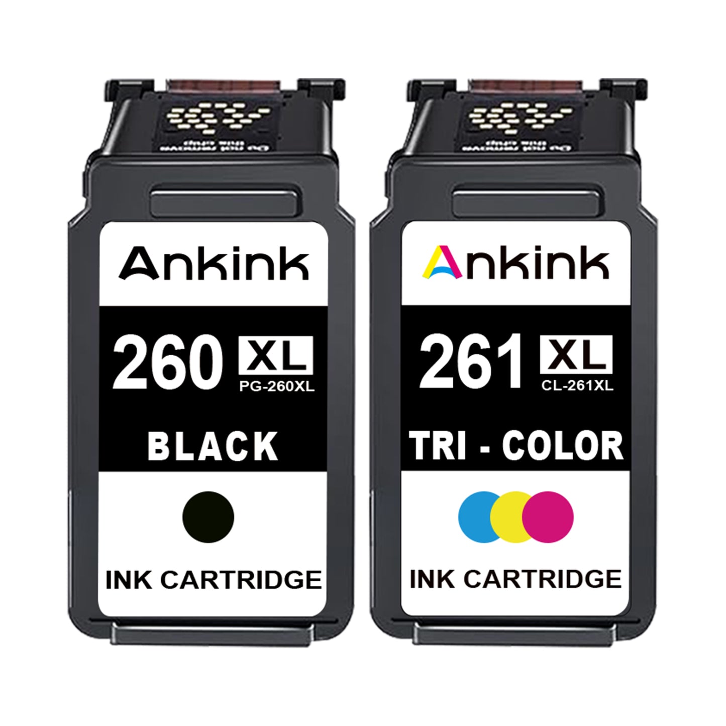 ANKINK Compatible Canon 260XL 261XL Black Color Combo Pack Ink Cartridges 2 PACK
