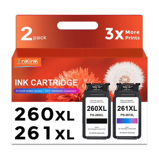 ANKINK Compatible Canon 260XL 261XL Black Color Combo Pack Ink Cartridges 2 PACK