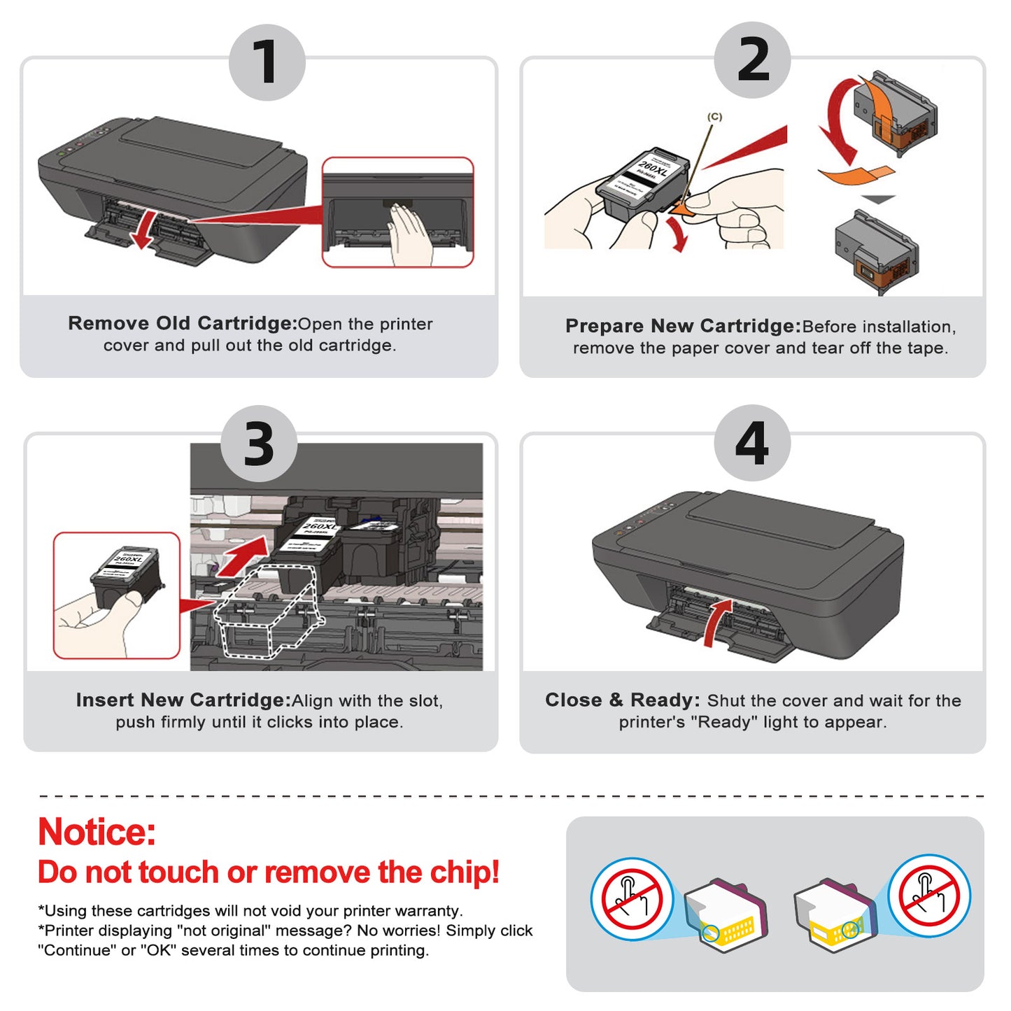 ANKINK Compatible Canon 261XL Color Ink Cartridges 2 PACK