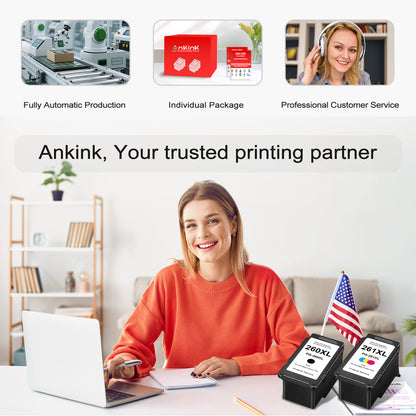 ANKINK Compatible Canon 261XL Color Ink Cartridges 2 PACK