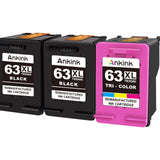 ANKINK Compatible HP 63XL Black Color Combo Pack Ink Cartridges 3 PACK