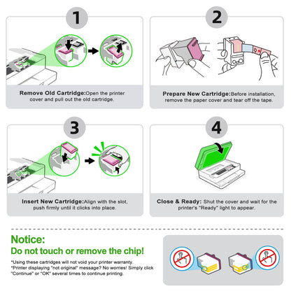 ANKINK Compatible HP 63XL Black Color Combo Pack Ink Cartridges 2 PACK