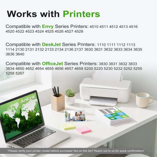 ANKINK Compatible HP 63XL Black Ink Cartridges 2 PACK