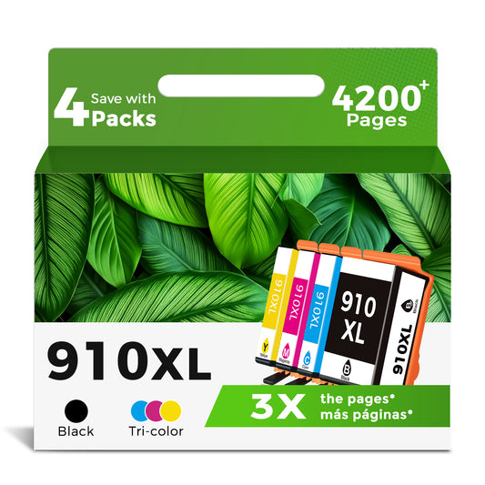 ANKINK Remanufactured HP 910XL 910 XL Black Color Combo Pack Ink Cartridges 4 PACK