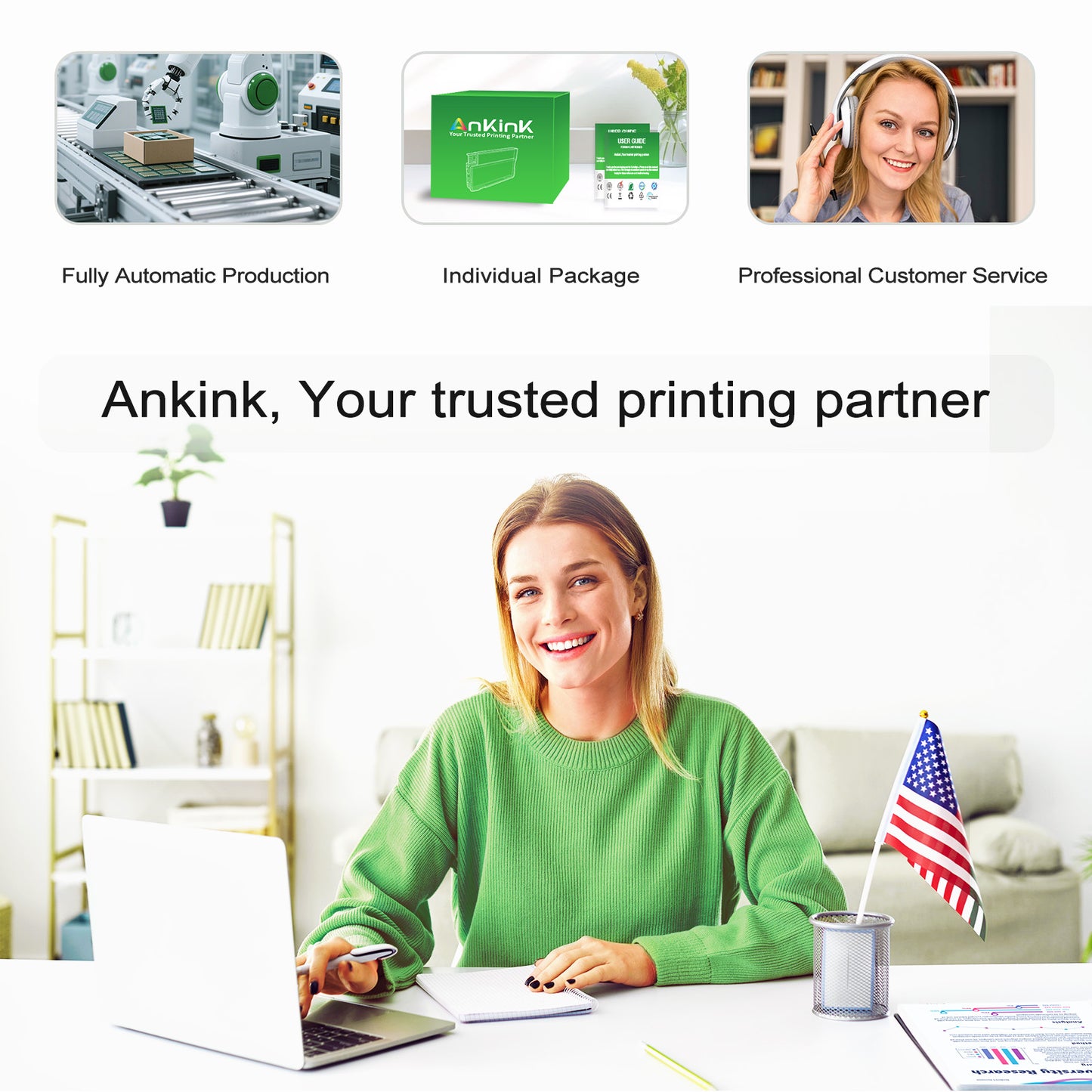 ANKINK Remanufactured HP 962XL 962 XL Black Color Combo Pack Ink Cartridges 4 PACK