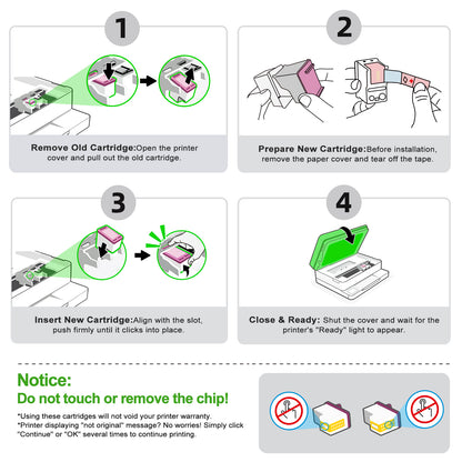 ANKINK Compatible HP 68XL Black Color Combo Pack Ink Cartridges 2 PACK