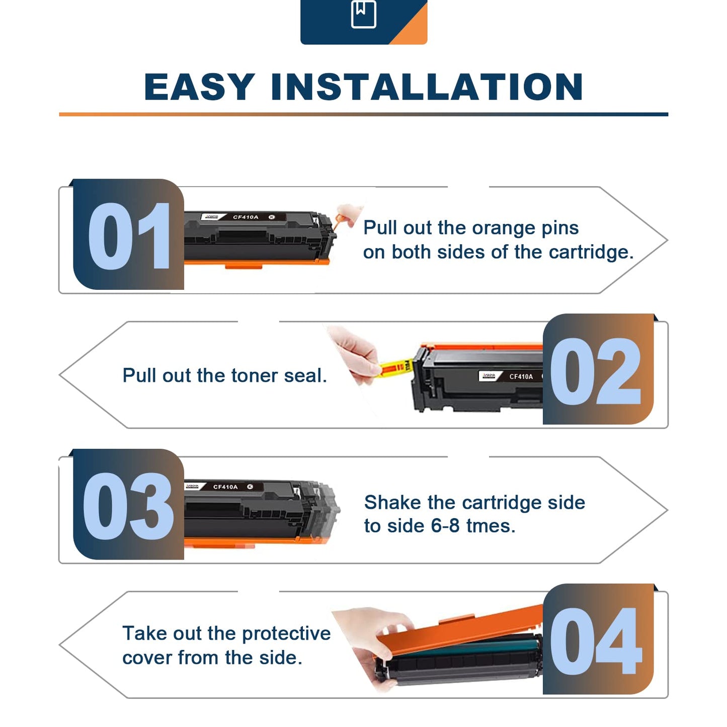 ANKINK compatible HP 410A High Yield Toner Cartridges, 1 PACK