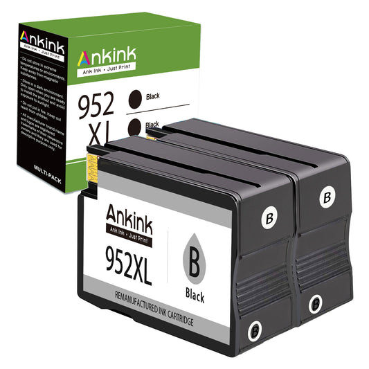 ANKINK Compatible HP 952XL Black Ink Cartridges 2 PACK