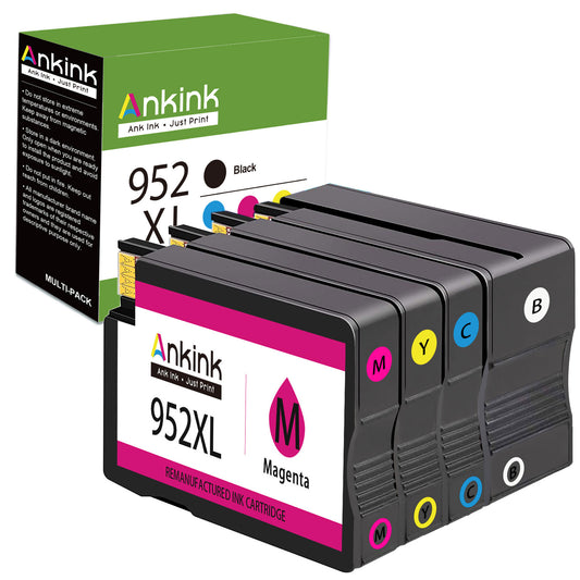 ANKINK Compatible HP 952XL Black Ink Cartridges 2 PACK